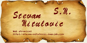 Stevan Mitulović vizit kartica